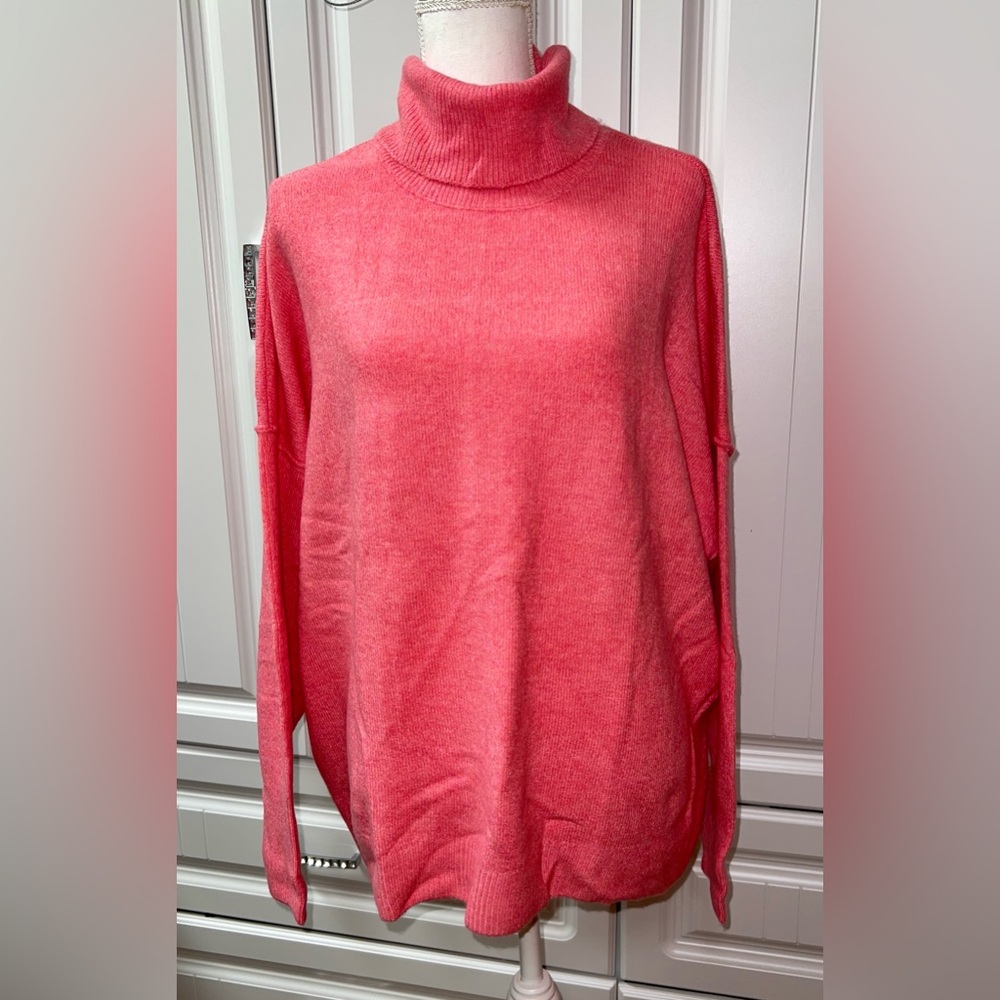 NWT Women’s Plus XXL Vince Camuto Turtleneck Sweater $79, Pop Pink!